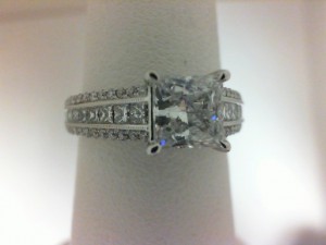 White 18 Karat Bridal  Ring With 0.67Tw R Diamonds