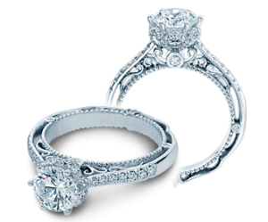 Verragio 18 Karat White Gold Venetian Semi-Mount Engagement Ring With 0.30  Total Diamond Weight