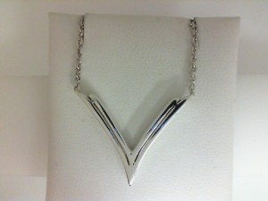 Sterling Silver Chain Length: 18 ADJ Name: DOUBLE V NECKLACE