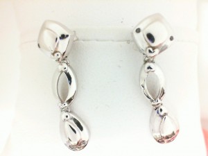 The Sheree Collection Sterling Silver Earrings With Diamond Accent