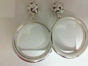 Sterling Silver Medium Hoop Earrings Name: IVY BALL HOOP