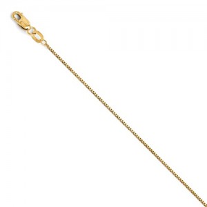 Yellow 14 Karat 10 1/2 Box Link Anklet