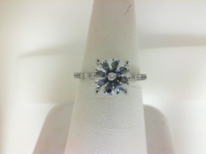 White 18 Karat Semi Mount Ring Size 6.5 With 0.25Tw Round Diamonds