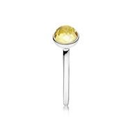 Sterling Silver Ring With November Birthstone: Citrine