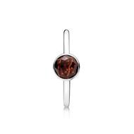Sterling Silver Ring With January Birthstone: Garnet