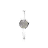 Sterling Silver Ring With June Birthstone: Grey Moonstone
