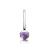 Sterling Silver Ring With February Birthstone: Synthetic Amethyst