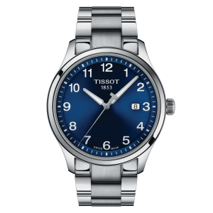 TISSOT GENT XL CLASSIC QUARTZ (T116.410.11.047.00)
Case 42mm/316L stainless steel case
Crystal Scratch-resistant sapphire crystal
Movement Swiss quartz/ETA F06.115
Functions EOL (battery end-of-life indicator)
Dial Blue with arabic and indexes
Strap