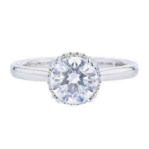 Verragio 14 Karat White Gold Tradition Semi-Mount Engagement Ring With Round Diamonds 0.10 Total Diamond Weight