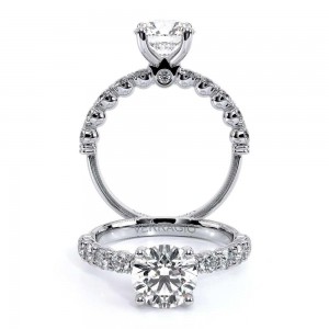 Verragio 14 Karat White Gold Renaissance Semi-Mount Engagement Ring With Round Diamonds  0.81 Total Diamond Weight