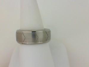 Triton: Gents Stainless Steel 9Mm Satin & Polished Band With Pattern Design - Size 10