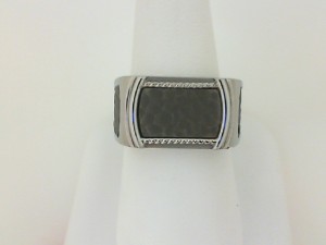 Triton: Stainless Steel Signet Ring With Titanium Inlay