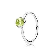 Sterling Silver Ring With August Birthstone: Peridot