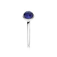Sterling Silver Ring With September Birthstone: Synthetic Sapphire
