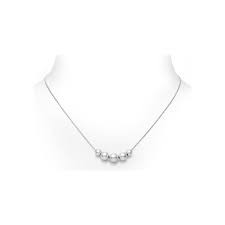 Mikimoto 18 K White Gold  Pendant With 5= Round Akoya A+ 5-5 To 7.5mm Pearls
Length:18