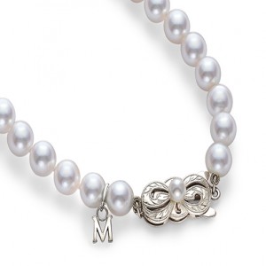 Mikimoto 18 Karat White Gold Clasp With  6.5X6mm A Quality 20 Inch Pearl Strand