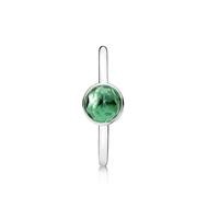 Sterling Silver Ring With May Birthstone: Green Crystal