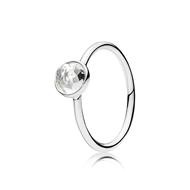 Sterling Silver Ring With April Birthstone: Clear Crystal