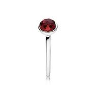 Sterling Silver Ring With July Birthstone: Synthetic Ruby