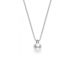 Mikimoto Classic Akoya Cultured Pearl Pendant in 18K White Gold
With  8.5mm A+ Quality Akoya Pearl Adjustable 16-18 Inch
