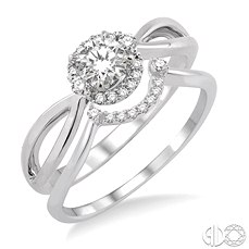 14 Karat White Gold Ring Set With 23=0.35Tw Round Diamonds