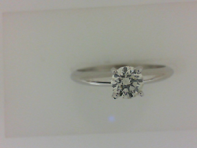 14 Karat White Gold Solitaire Ring With One 0.34Ct  European Cut  I I1 Diamond