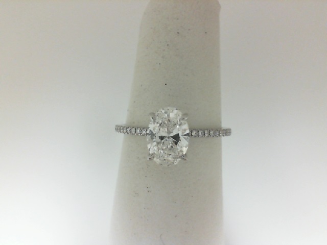 Forevermark: Platinum  Ring With One 1.00Ct Forevermark Oval J Si1 Diamond And 52=0.35Tw Round Brilliant G/H Si2 Diamonds