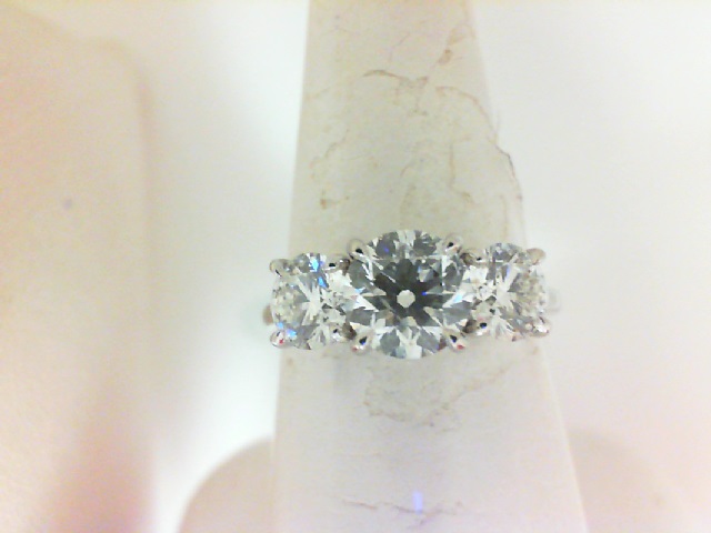 Platinum  Three Stone Journey  Ring  With Three Forevermark Diamonds 2.03 Ct Tw