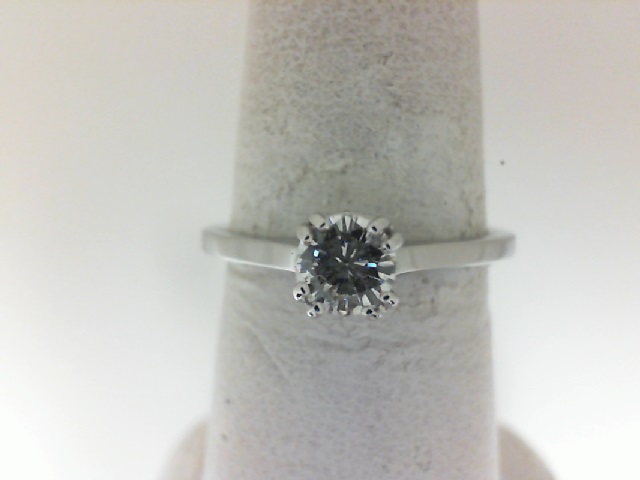 18 Karat White Gold 0.35 Ct Round Brilliant Diamond Engagement Ring With 2=0.02 Ct Surprise Diamonds