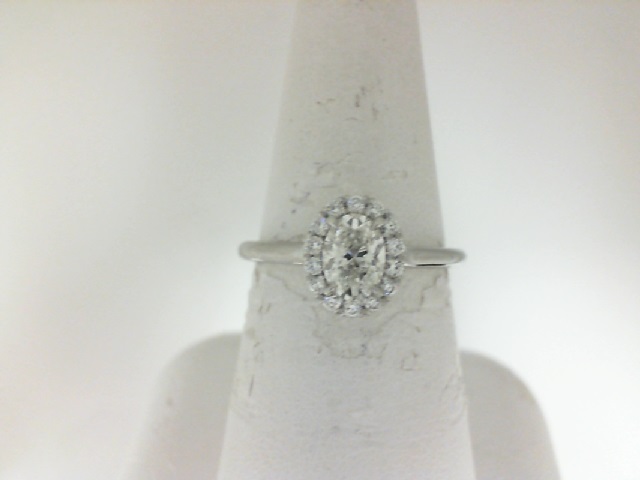 Forevermark Platinum 0.50 Ct Oval Brilliant Diamond With 0.12 Ct Diamond Halo Engagement Ring