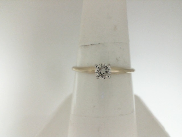 14 Karat Yellow Gold 1/5 Ct Round Brilliant Cut Diamond Solitare Engagement Ring