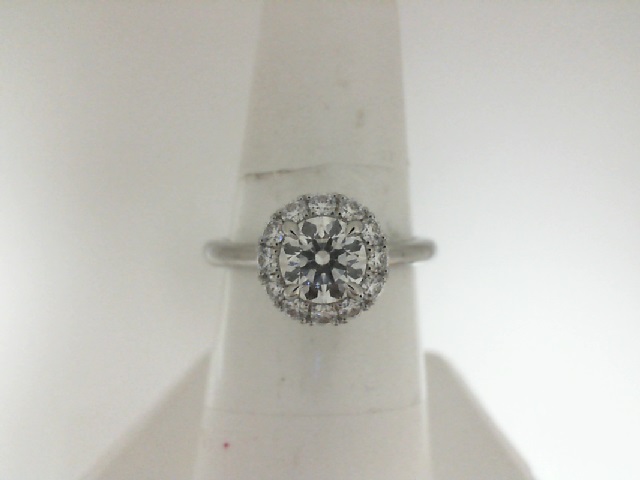 Hearts On Fire Platinum Vela 0.74 Ct Diamond Halo 0.29 ct Engagement Ring