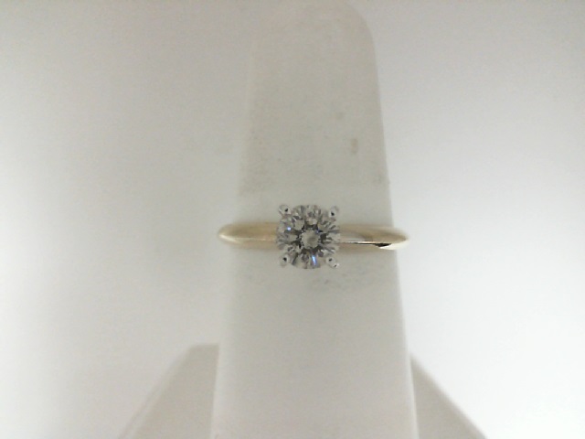 14 karat yellow gold 0.43 ct round brilliant cut diamond engagement ring