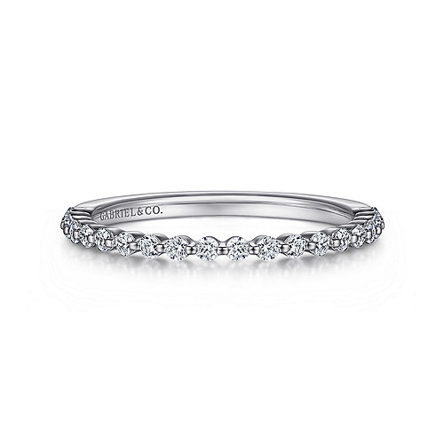 Gabriel & Co 14 karat white gold diamond single prong band 0.26 ct