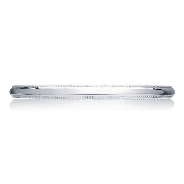 Tacori 18 Karat White Gold High Polish Finish with Milgrain Wedding Band-1.5mm