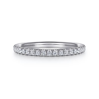 Gabriel & Co 14 Karat White Gold Diamond Band 0.25 Total Diamond Weight