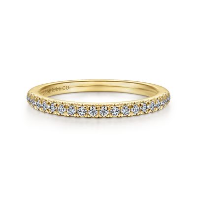 Gabriel & Co 14 Karat Yellow Gold Diamond Prong Set Band 0.22 Total Diamond Weight