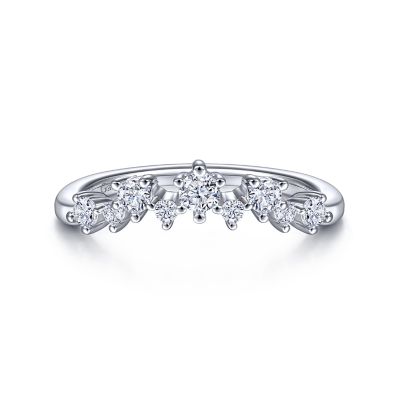 Gabriel & Co14 Karat White Gold Starlight Diamond Anniversary Band With 9 Round Brilliant Diamonds At 0.35 Total Diamond Weight