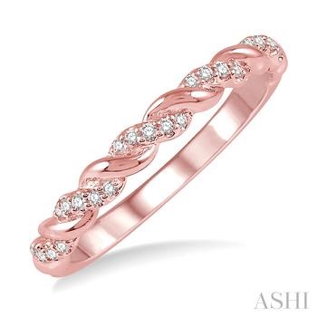 Stackable Diamond Wedding Band
1/10 Ctw Twisted Round Cut Diamond Stackable Band in 14K Rose Gold