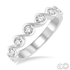 Stackable Diamond Wedding Band
1/2 Ctw Round Cut Diamond Stack Band in 14K White Gold