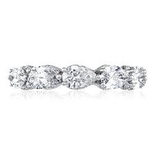 Tacori 18 Karat White Gold Pear Cut Diamond Classic Crescent Royal T Diamond 3/4 Around Band 1.55Ctw