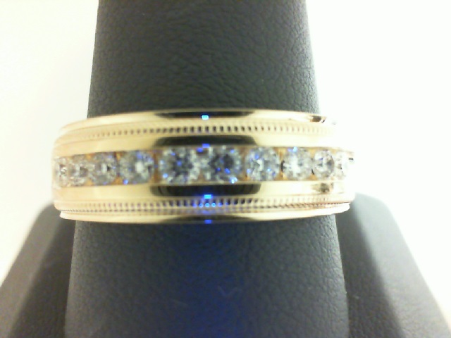 14 Karat Yellow Gold Milgrain Band With 10=0.50Tw Round Diamonds
Ring Size: 10