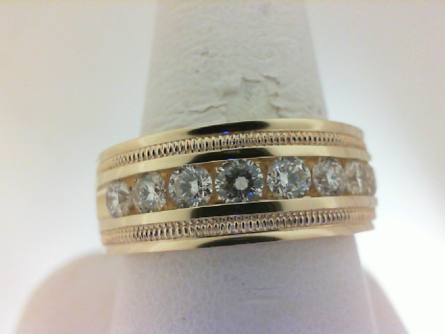 14 Karat Yellow Gold Milgrain Detail BandWith 8=1.01 ct Round Diamonds
Ring Size: 10