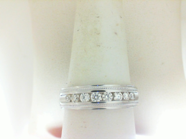14 Karat White Gold Milgrain Detail Band With 8=0.50Tw Round Diamonds
Ring Size: 10