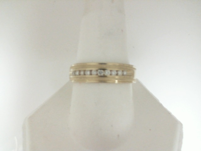 14 Karat Yellow Gold  Milgrain Wedding Band With 10=0.25Tw Round Diamonds
Ring Size: 10
