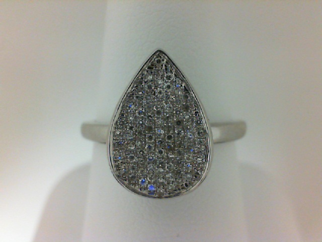 14 Karat White Gold Pear Shape Cluster Fashion Ring With 0.22Tw Round Diamonds Size 7