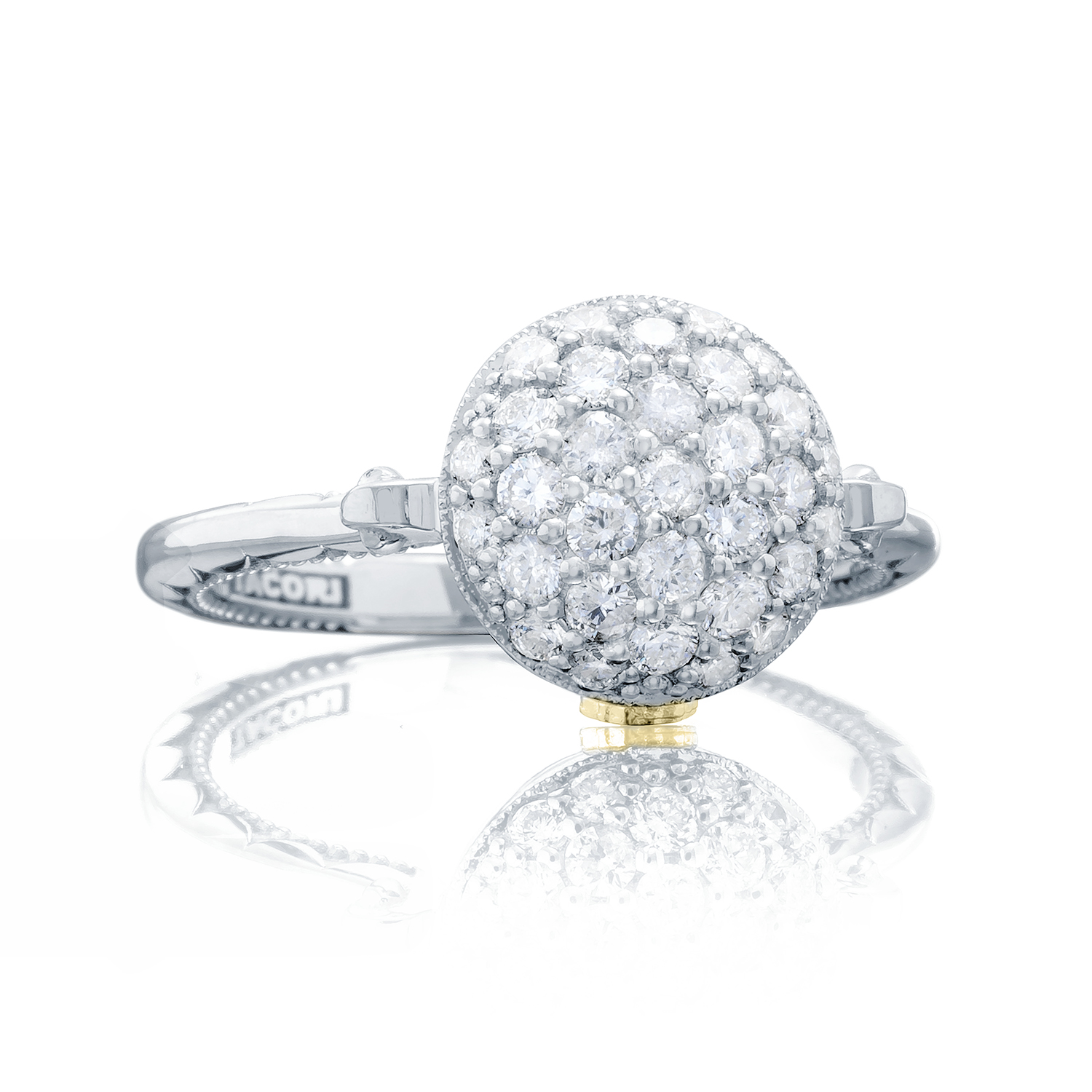 Tacori: Sterling Silver Sonoma Mist Bold Pave Dew Drop Fashion Ring With 0.62Tw Round Diamonds
Ring Size: 7