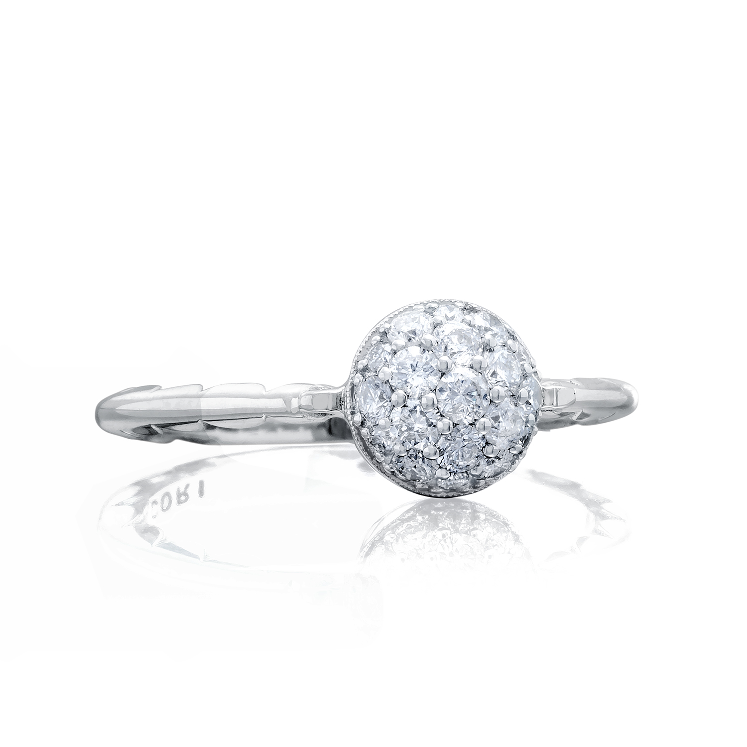 Tacori: Sterling Silver  Sonoma Mist Pave Dew Drop Fashion Ring With 0.40Tw Round Diamonds
Ring Size: 7