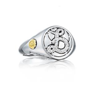 Tacori: Sterling Silver : Love Letters- B Fashion Ring With 0.11Tw Round Diamonds
Ring Size: 4.5