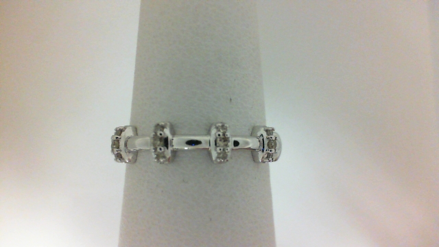 14 Karat White Gold Ring With 15=0.09Tw Round Diamonds